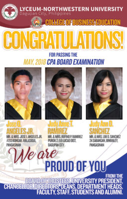Congratulations to our New Accountants (May 2018 Board Examination)