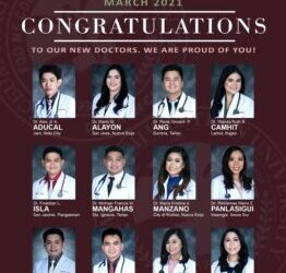 Congratulations to our Physicians (March 2021 Board Examination)