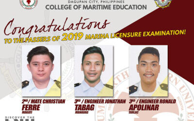 Congratulations to College of Maritime Education (Marina Licensure October 2019 Board Examination)