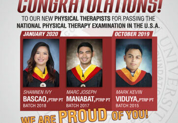 Congratulations to our Physical Therapists (National PT Examination in the U.S.A. January 2020)