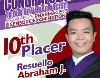 Congratulations to our Top 10 Pharmacist (March 2019 Board Examination)