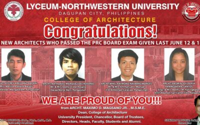 Congratulations to our New Architects (June 12-14 2015 Board Examination)