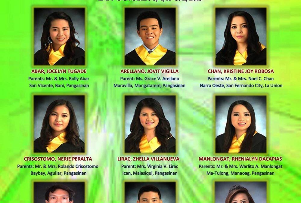 Congratulations to our New Certified Public Accountants (October 3,4,10 & 11, 2015 Board Examination)
