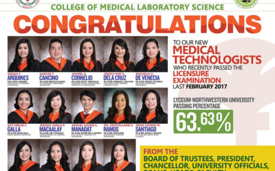 Congratulations to our New Medical Technologists (February 2017 Board Examination)