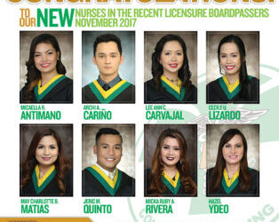 Congratulations to our New Nurses (Nov 2017 Board Examination)