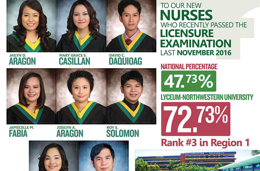 Congratulations to our New Nurses (November 2016 Board Examination)