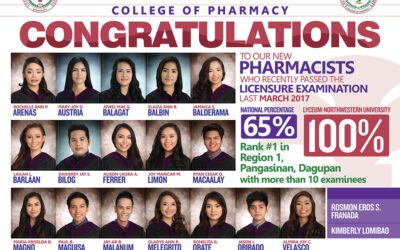 Congratulations to our New Pharmacists (March 2017 Board Examination)