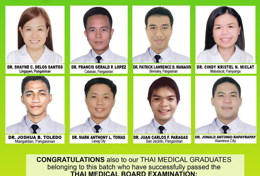 Congratulations to our New Physicians (August 2015 Board Examination)