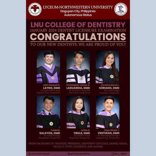 Congratulations to our new dentists for passing the January 2024 licensure exam.