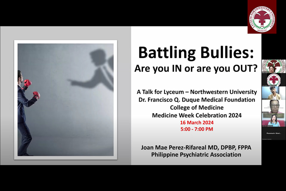 College of Medicine webinar I – Battling Bullies: Are you IN or are you OUT