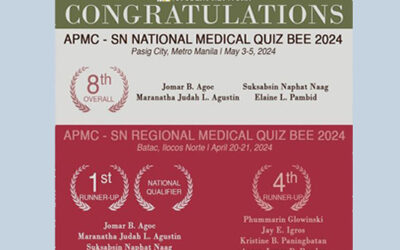 Congratulations to everyone who contributed to the success of our institution in the recent Association of Philippine Medical Colleges – Student Network (APMC-SN) Quiz Bee!