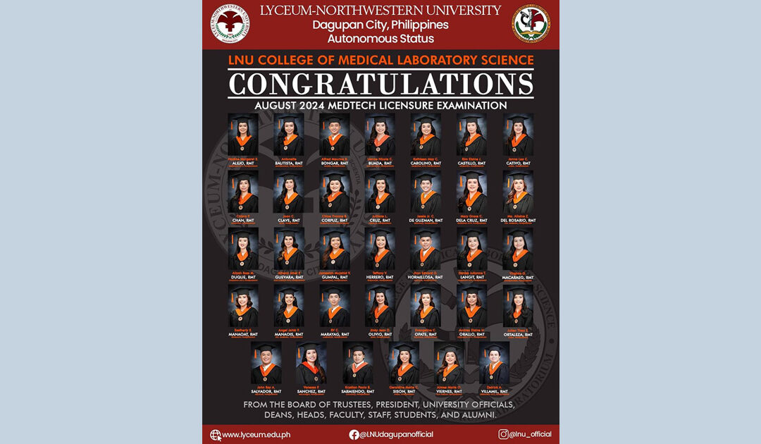 Congratulations to our newly Registered Medical Technologists!