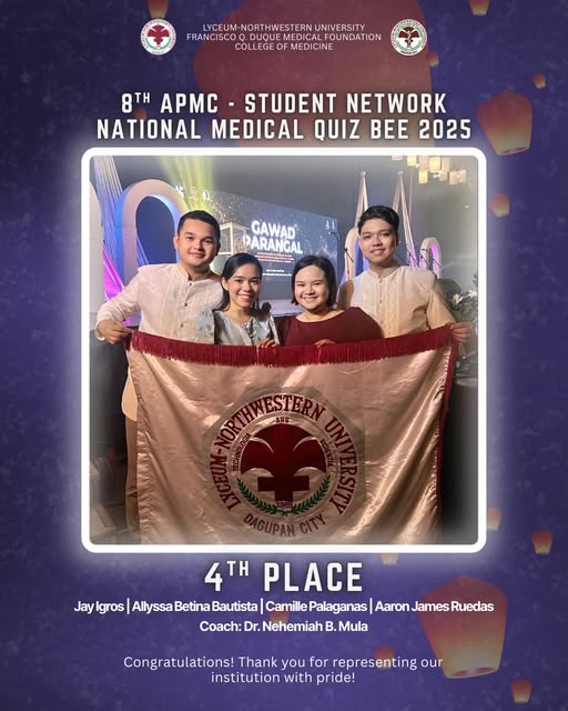 HUGE CONGRATULATIONS to the brilliant students of Lyceum Northwestern University College of Medicine!