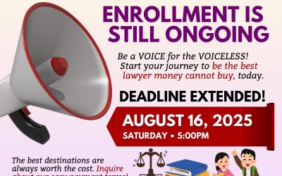 Enroll at Lyceum-Northwestern University College of Law, and fulfill your dream of becoming the best lawyer that money cannot buy!