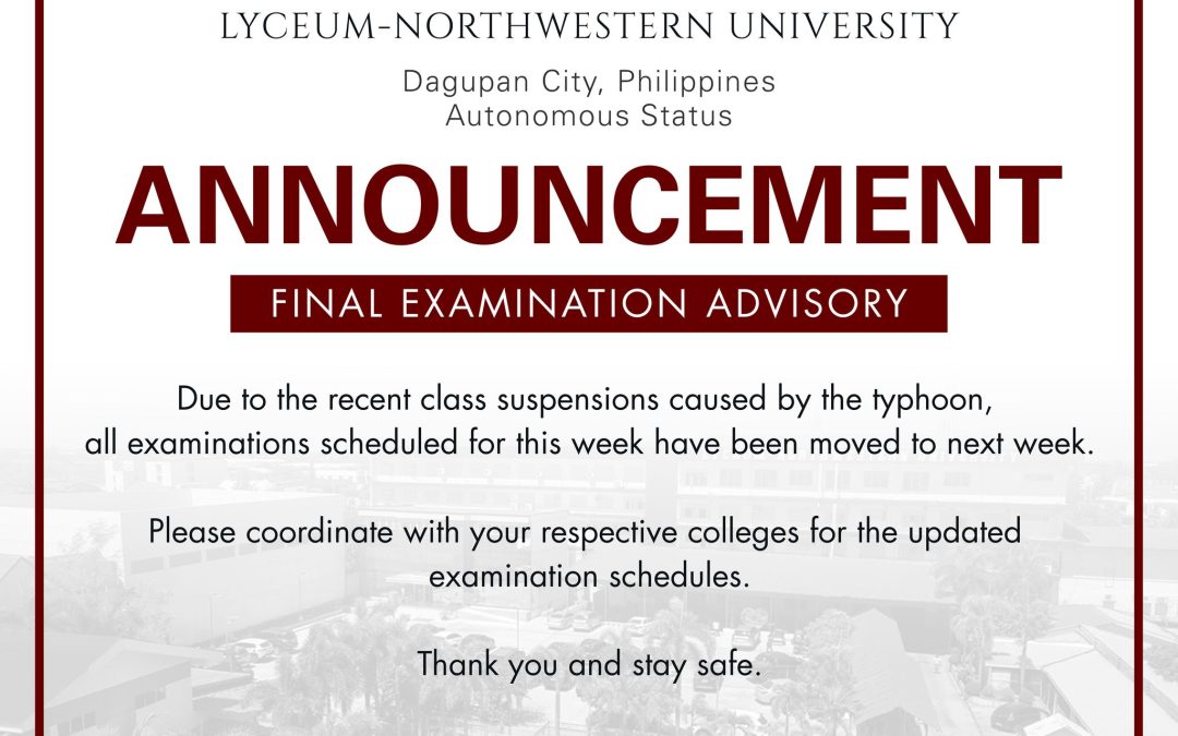 ANNOUNCEMENT | Final Examination Advisory