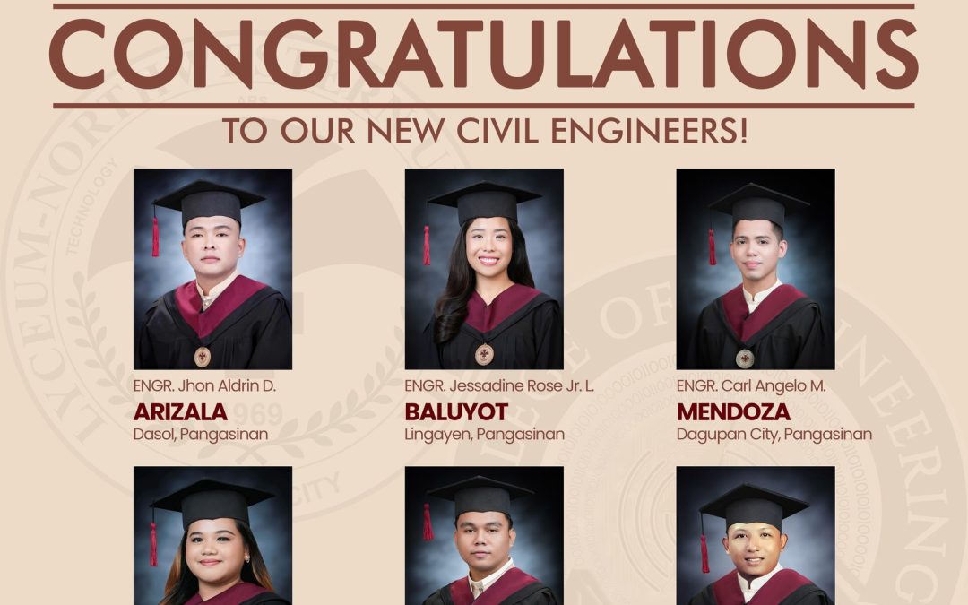 Congratulations to our new civil engineers!