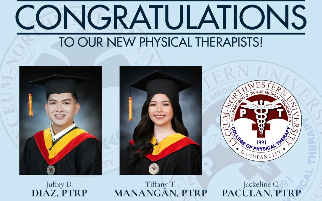 Congratulations to our new Physical Therapists!