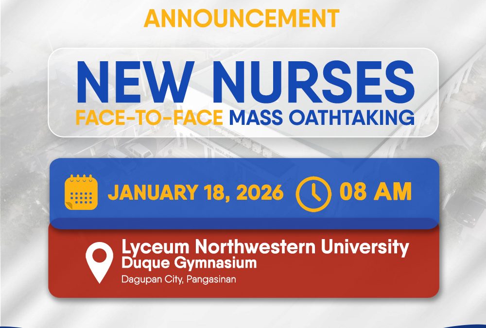 ANNOUNCEMENT! Face-to-Face Oathtaking of the New Nurses