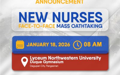 ANNOUNCEMENT! Face-to-Face Oathtaking of the New Nurses