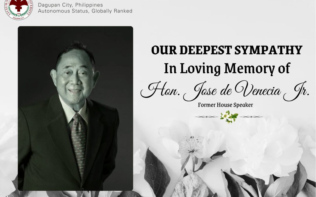 𝗢𝗨𝗥 𝗗𝗘𝗘𝗣𝗘𝗦𝗧 𝗦𝗬𝗠𝗣𝗔𝗧𝗛𝗬, 𝗜𝗻 𝗟𝗼𝘃𝗶𝗻𝗴 𝗠𝗲𝗺𝗼𝗿𝘆 𝗼𝗳 𝗛𝗼𝗻. 𝗝𝗼𝘀𝗲 𝗗𝗲 𝗩𝗲𝗻𝗲𝗰𝗶𝗮 𝗝𝗿. Former Speaker of the House of Representatives