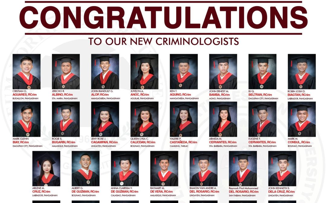CONGRATULATIONS TO OUR NEW CRIMINOLOGISTS!