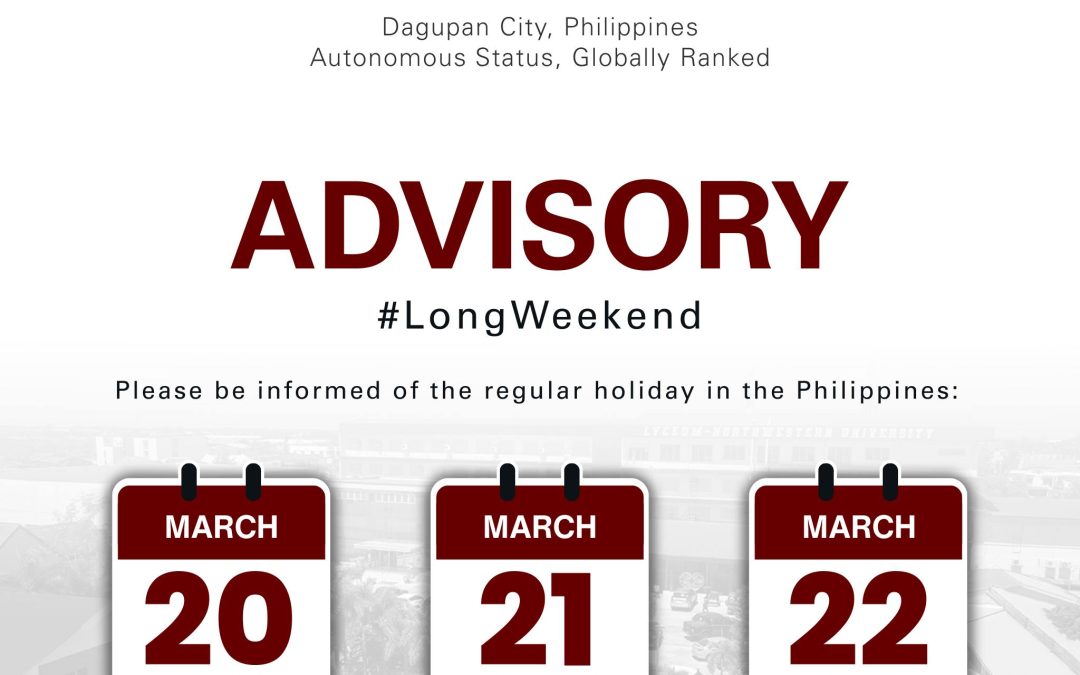 Holiday Advisory | March 20, 2026