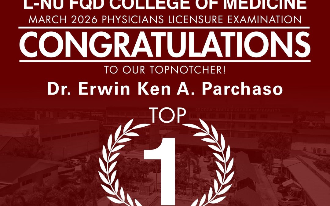 TOP 1 IN THE MARCH 2026 PHYSICIANS LICENSURE EXAMINATION!