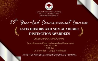 𝐇𝐎𝐍𝐎𝐑𝐈𝐍𝐆 𝐓𝐇𝐄 𝐁𝐄𝐒𝐓 𝐎𝐅 𝐓𝐇𝐄 𝐁𝐄𝐒𝐓: 𝐓𝐇𝐄 55𝐭𝐡 𝐋𝐍𝐔 𝐘𝐄𝐀𝐑-𝐄𝐍𝐃 𝐂𝐎𝐌𝐌𝐄𝐍𝐂𝐄𝐌𝐄𝐍𝐓 𝐄𝐗𝐄𝐑𝐂𝐈𝐒𝐄𝐒 𝐀𝐖𝐀𝐑𝐃𝐄𝐄𝐒