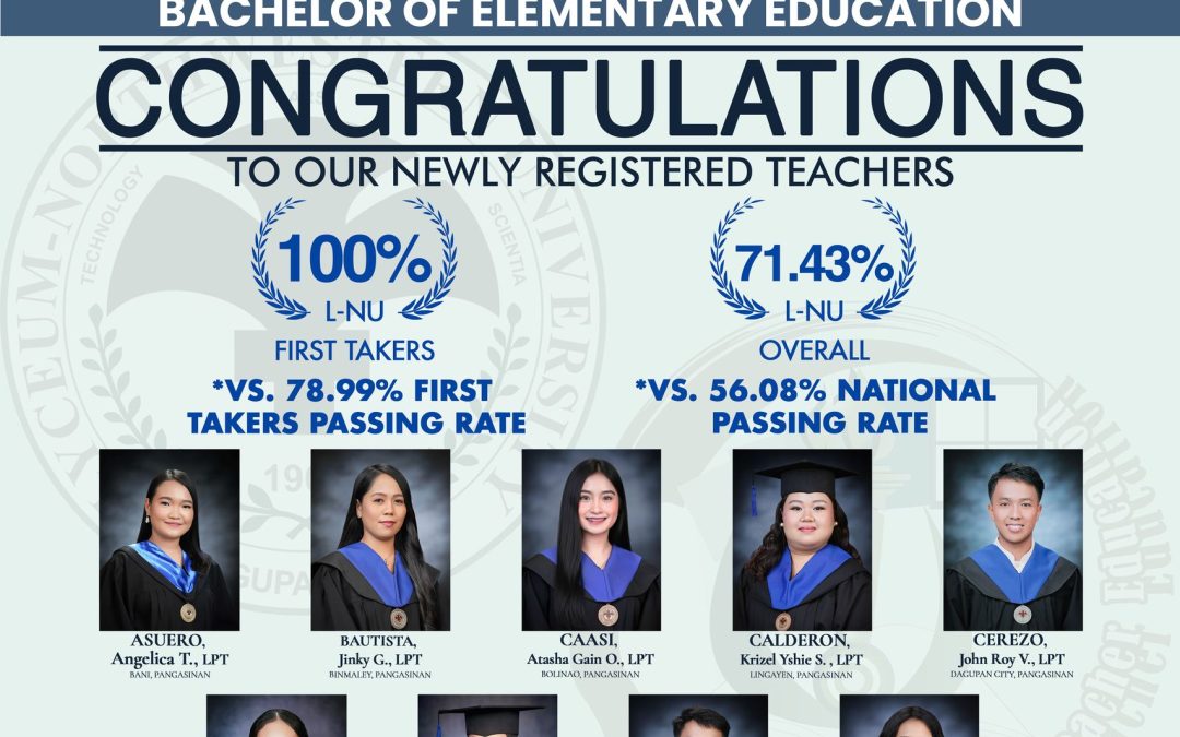 Congratulations to our new teachers!