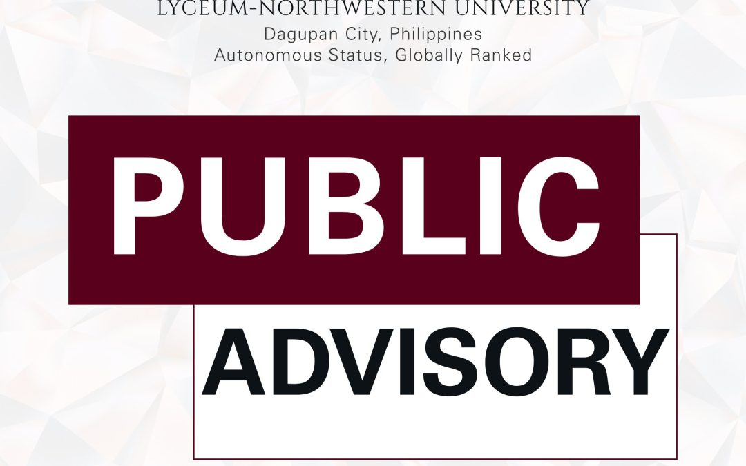 PUBLIC ADVISORY | L-NU 55th Commencement Exercises