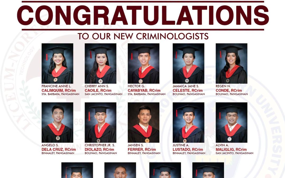 CELEBRATING OUR NEW CRIMINOLOGISTS!