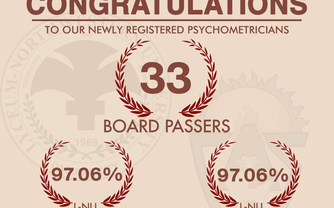CONGRATULATIONS TO OUR NEWLY REGISTERED PSYCHOMETRICIANS