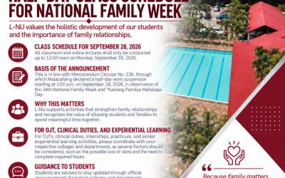 HALF-DAY CLASS SCHEDULE FOR NATIONAL FAMILY WEEK