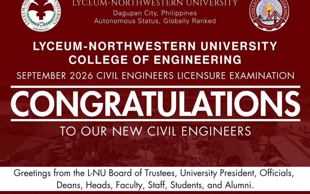 CONGRATULATIONS TO OUR NEW CIVIL ENGINEERS | September 2026