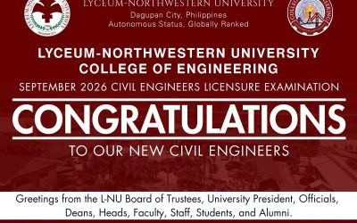 CONGRATULATIONS TO OUR NEW CIVIL ENGINEERS | September 2026