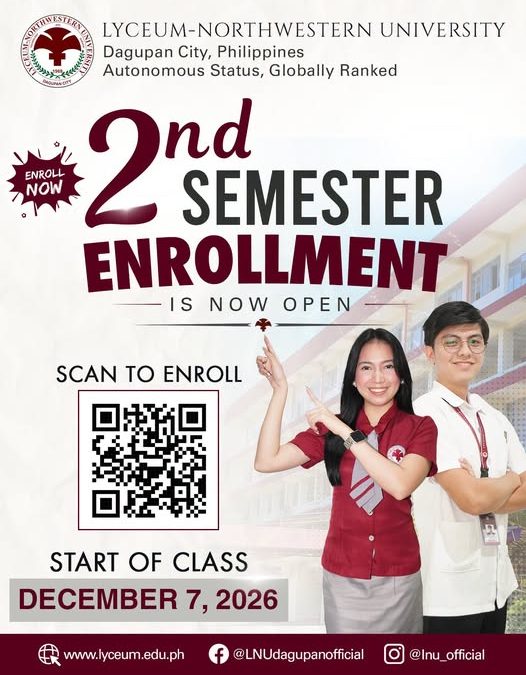 L-NU | 2ND SEMESTER ENROLLMENT IS NOW OPEN