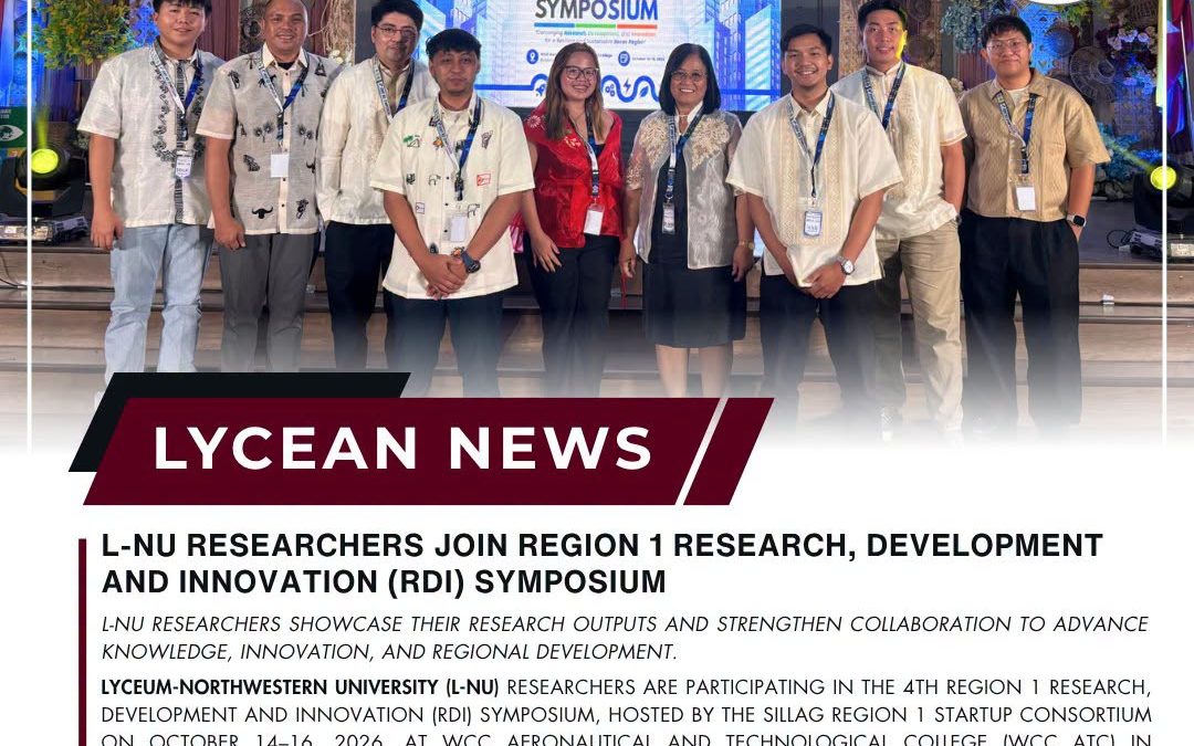 L-NU RESEARCHERS JOIN REGION 1 Research, Development and Innovation (RDI) SYMPOSIUM