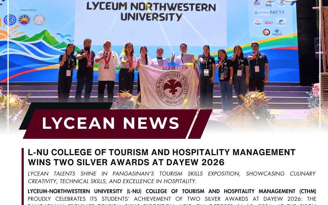 LYCEAN NEWS | L-NU COLLEGE OF TOURISM AND HOSPITALITY MANAGEMENT WINS TWO SILVER AWARDS AT DAYEW 2026